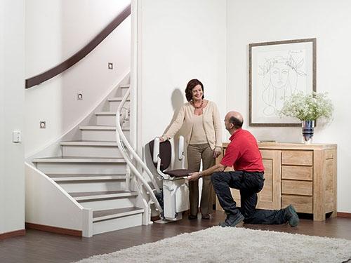Fauteuil monte escalier courbe - ergonomique et confortable avec double rail  - Otolift Two_2