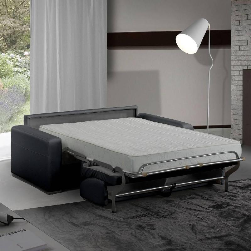 Canapé convertible MASTER - Couchage 140x197 cm - Matelas 18 cm - Sommier à lattes RENATONISI - Polyuréthane noir_2