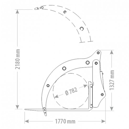 Pince à bois 2 bras avec fourche à palette_2