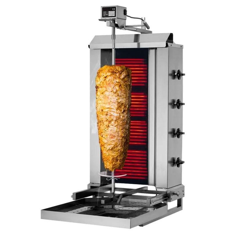 Grill Döner kebab électrique 4 brûleurs max 60 kg mobile - moteur en haut_2