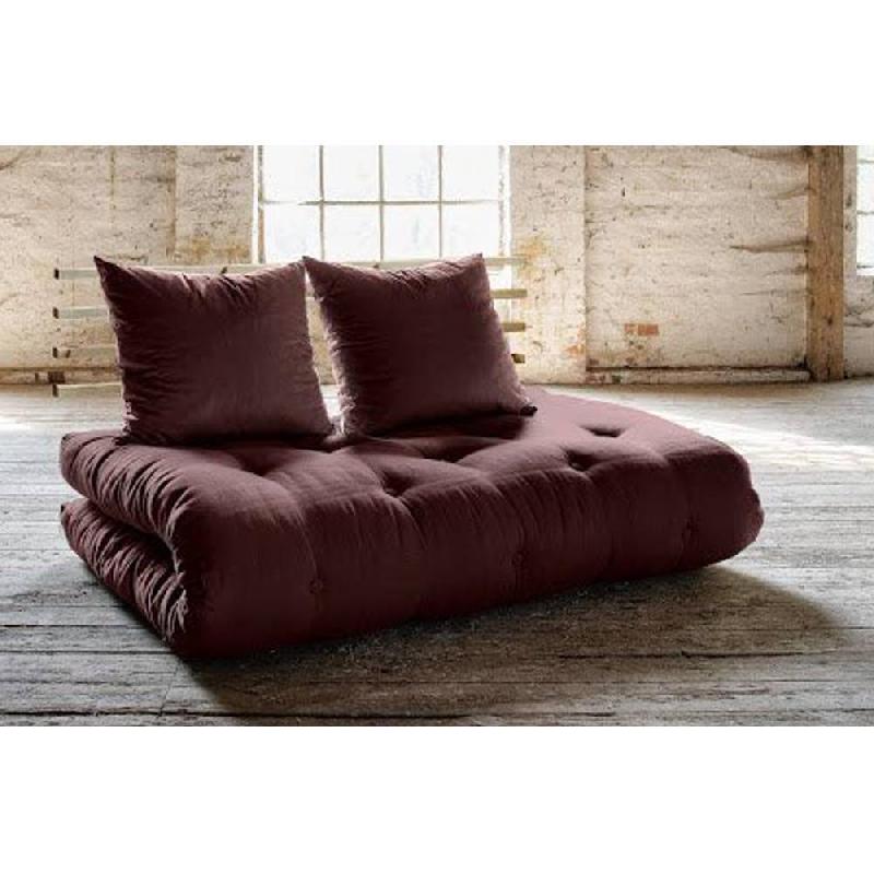 Canapé lit futon Shin Sano Brown en pin massif - Couchage 140x200 cm - Design japonais et matelas confortable_2