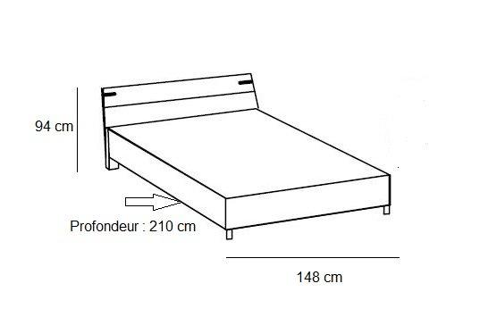 Lit style industriel Vernon 140 x 200 cm - chêne poutre et graphite - design élégant et robuste_2