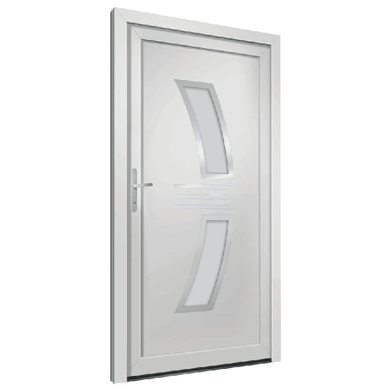 Vidaxl porte d'entrée blanc 98x200 cm pvc 3187922_2