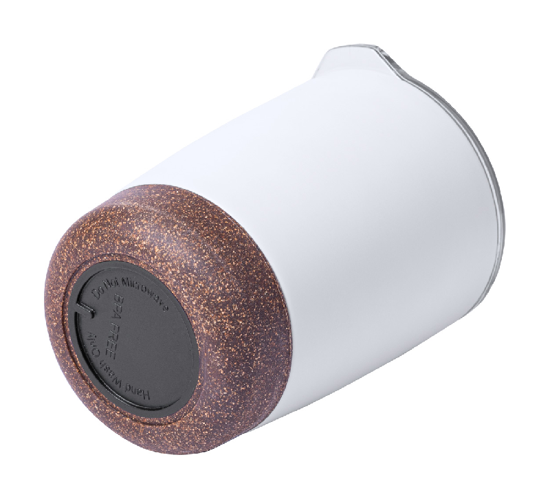 Mug thermos - isotherme à double paroi en acier inoxydable - 380 ml avec couvercle et base en liège_2