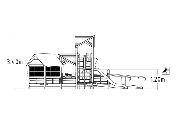 Structure multi-jeux 3 à 12 ans - Uniplay Eptix 8061728 - Hags - Poteaux et panneaux bois - Fondation à enterrer_2