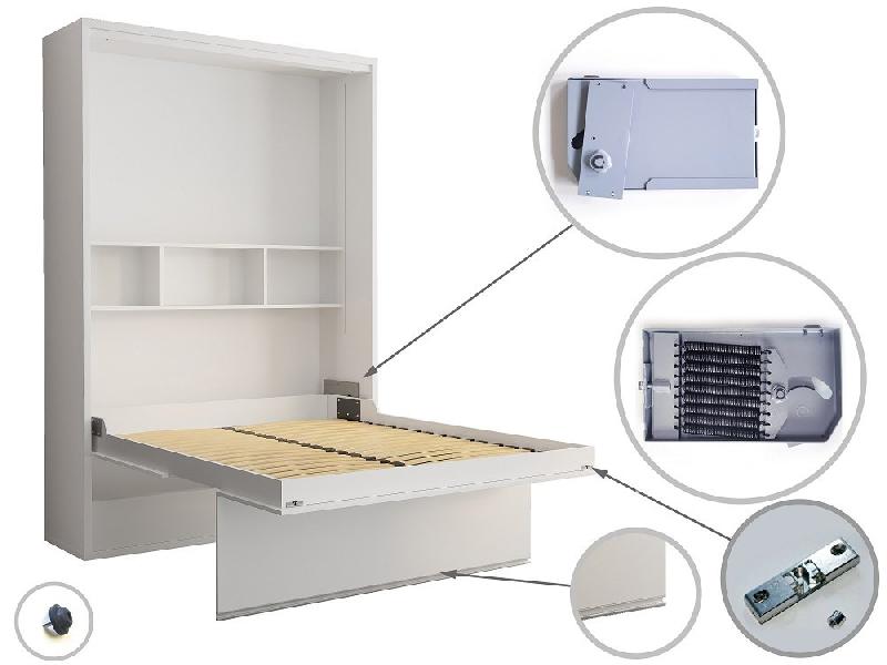Armoire lit FALCON - Couchage 160x200 cm - Profondeur 50 cm - Ouverture assistée - Structure mélaminée_2