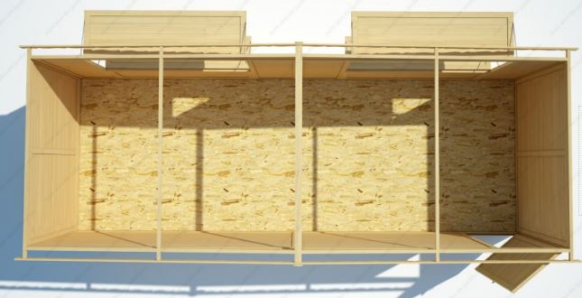 Chalet de Noël pliable en bois massif Gardy Shelter - 660x237 cm - 15,51m² - Réf 3788 - Epicéa massif, parois 20mm_3
