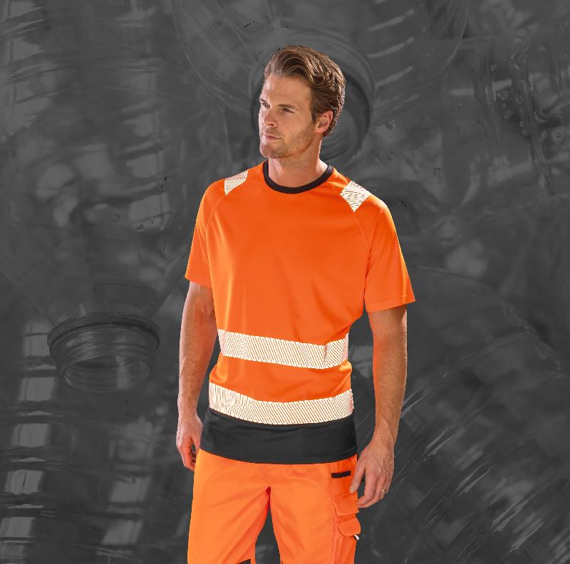 T-shirt de sécurité recyclé - Technologie stretch - Norme EN ISO 20471 Classe 2 - Réf: R502X_2
