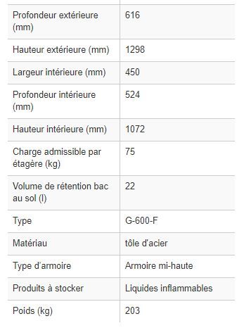 122884W - Armoire de sécurité coupe-feu G 600-F avec charnières à gauche - Résistance coupe-feu 90 minutes selon EN 14470-1_2