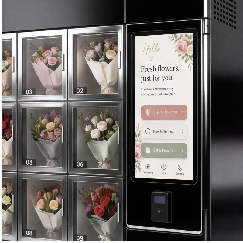 Boutique florale réfrigérée en libre-service - Smart Floral Vending Boutique - vente 24h/24 de bouquets et fleurs coupées_2