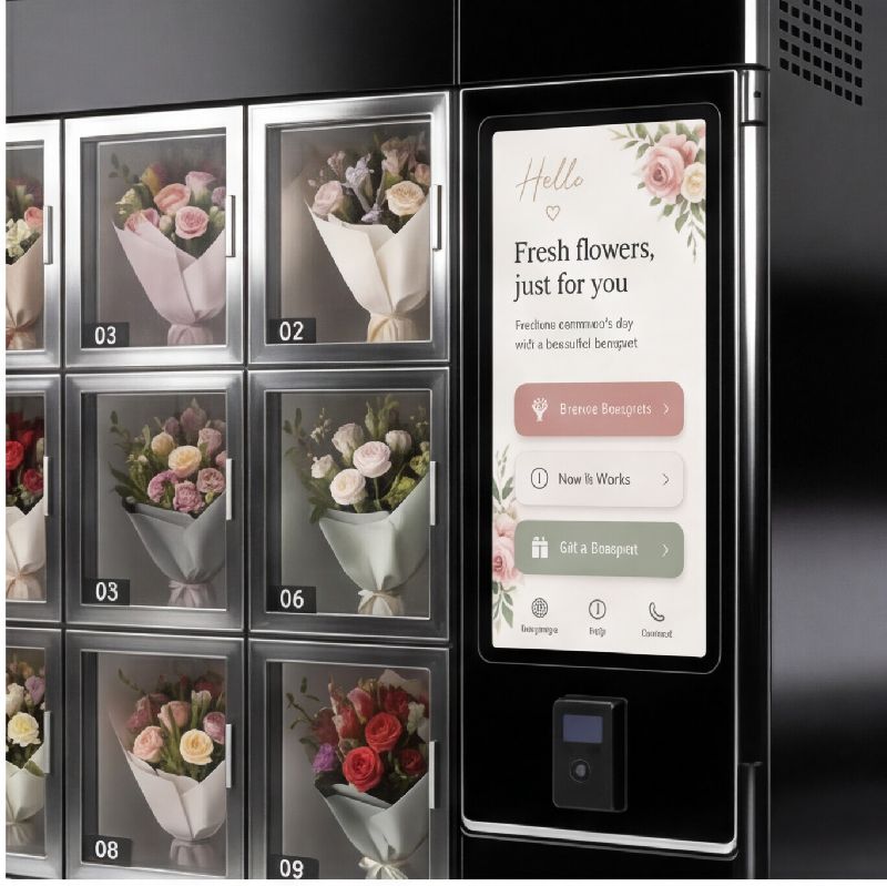 Boutique florale réfrigérée en libre-service - Smart Floral Vending Boutique - vente 24h/24 de bouquets et fleurs coupées_2