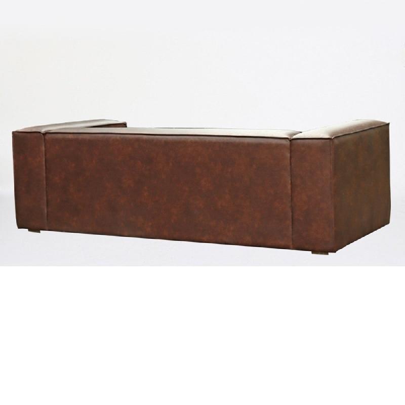 Canapé Hazou marron foncé 3 places - design chic et contemporain - dimensions L224 x H67 x P99 cm_2