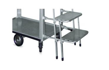 Chariot préparation de commandes - monobloc avec étagères, escabeau pliant et support moniteur_2