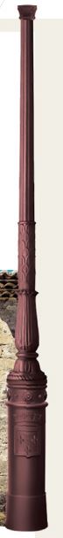 Mât d'éclairage public Baucis - hauteur 3,53 m - fonte d'acier avec motifs floraux et géométriques_0