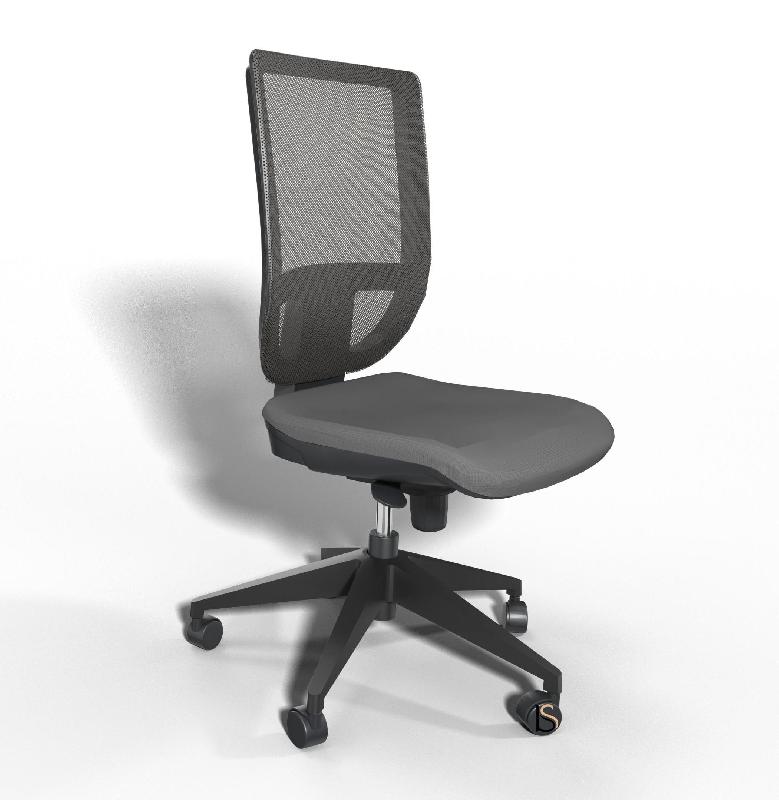 Siège de bureau Tertio avec dossier résille - Sokoa - Gris, Noir, Non_2