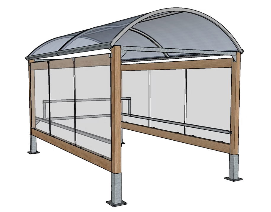 Abri pour chariot à toiture en voute - Profondeur 4000mm x l2330mm x h2600mm - TRADI - Le temple du mobilier_2
