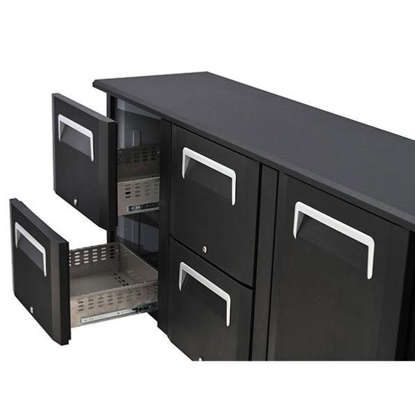 Arrière-bar noir 2 portes pleines - 315 L | Coolhead - QB200_2