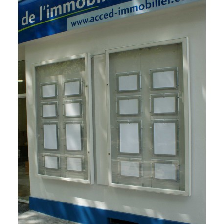 Vitrines extérieures - aluminium anodisé ou thermolaqué - vitrage plexi choc ou verre sécurit - fermeture sécurisée_2