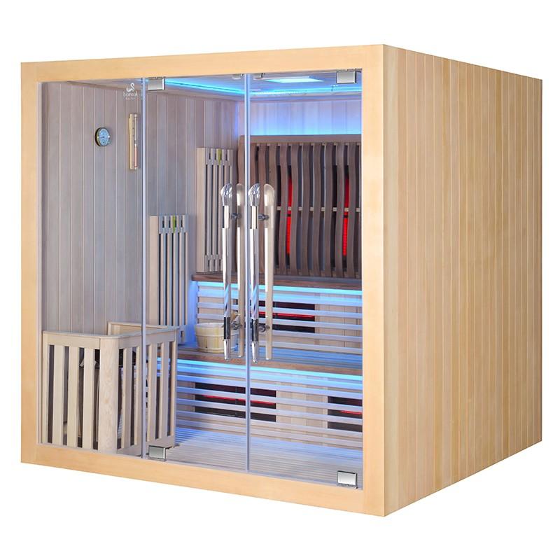 SAUNA COMBI BOREAL® ELÉGANCE PRO 6 - 200X200 INFRAROUGE + VAPEUR_2
