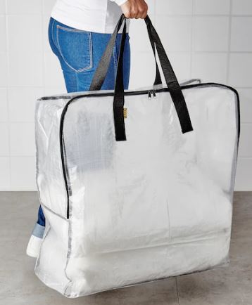 DIMPA - Sac de rangement transparent 65x22x65 cm - Contenance pour roue, affaires de sport ou vêtements_2