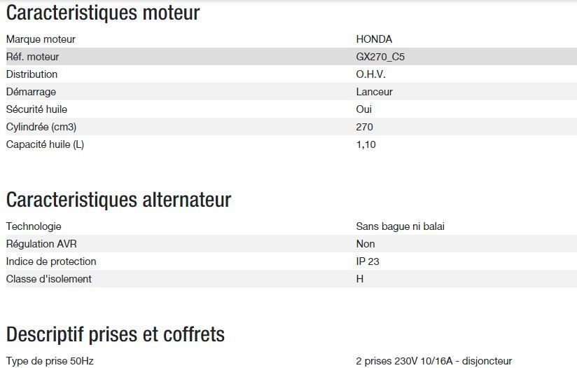 HX 4000 C5 Groupe électrogène - Kohler - Gamme INTENS - Puissance max 3,70 kW - 230 V - 50 Hz_2