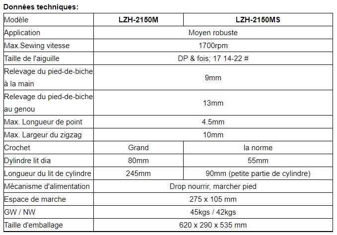 LZH-2150MS - Piqueuse plate Topeagle International Ltd. - Zigzag moyenne lourde - Max. vitesse de couture 1700 RPM_2