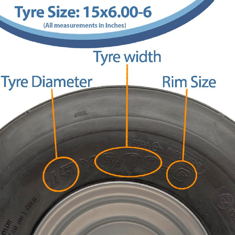15x6.00-6 Multi Rib Wheels Lawnmower Wheels 6ply P508 Tyre Rim 20mm Bearings (Set of 4)_2