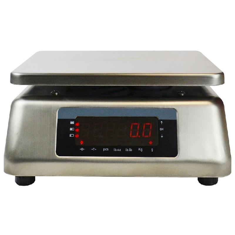 Balance commerciale avec double afficheur - 30 kg x 2 g - plateau inox 225 x 185 mm - tare et remise à zéro_2