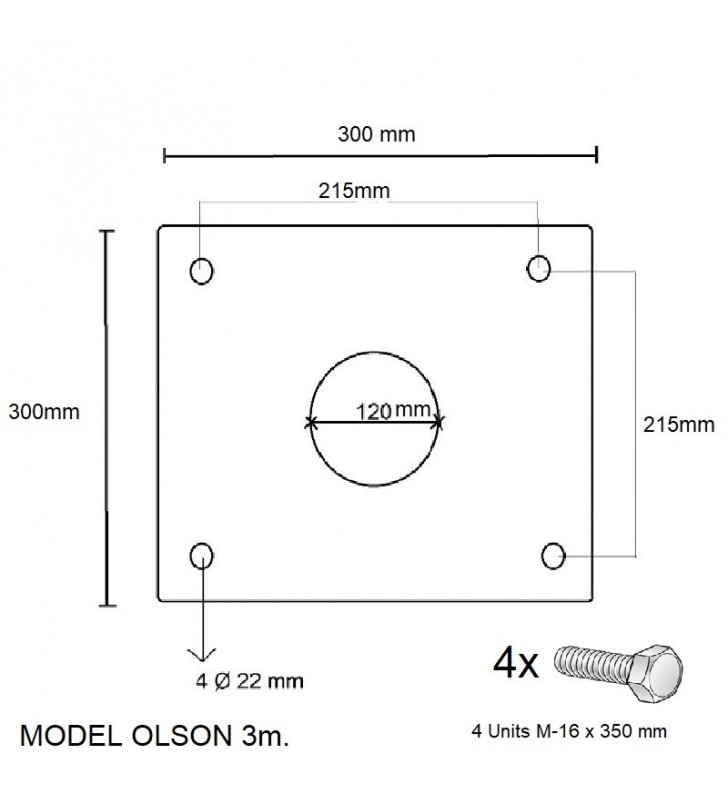Colonne olson 3 mètres -  référence matmod_2