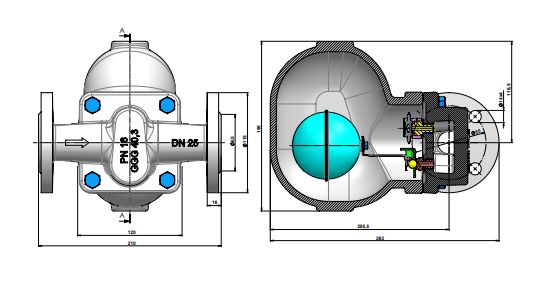 Équipement SK-50 en fonte GS GGG 40.3 et inox AISI 304