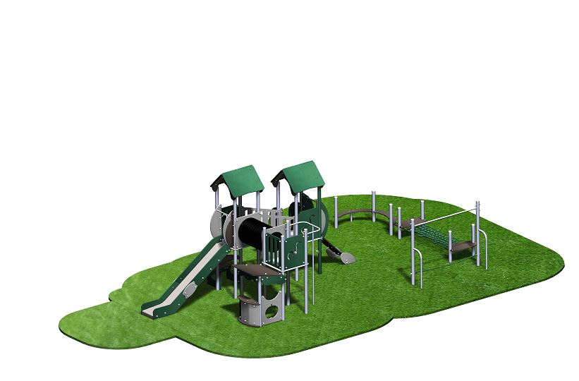 Structure de jeux inox 3 tours - gamme Alpha AL31203I - pour enfants dès 2 ans, capacité de 25_2