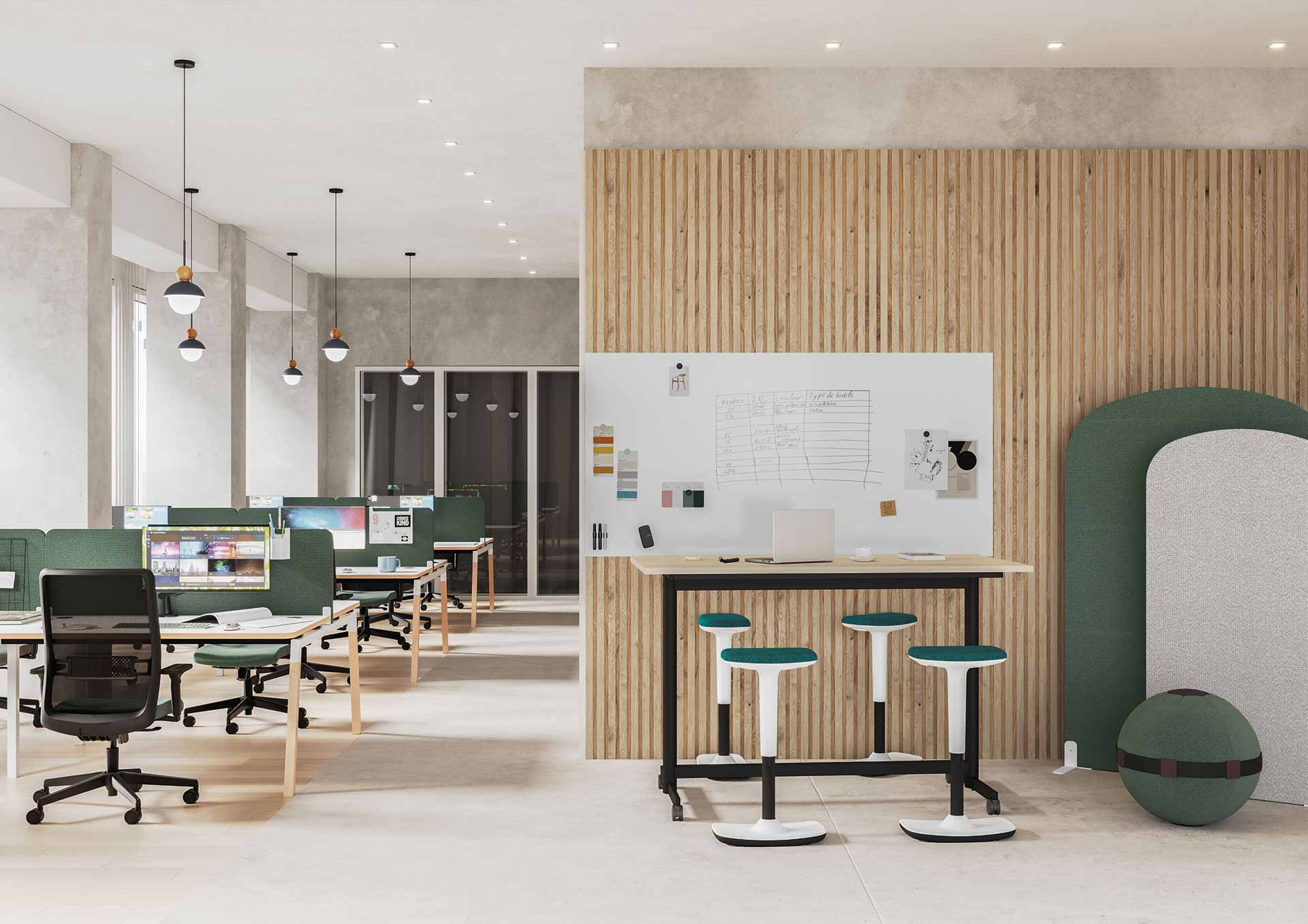 Tabouret ergonomique avec assise pivotante pour bureaux, flex office, salles de réunion - BINGO_2