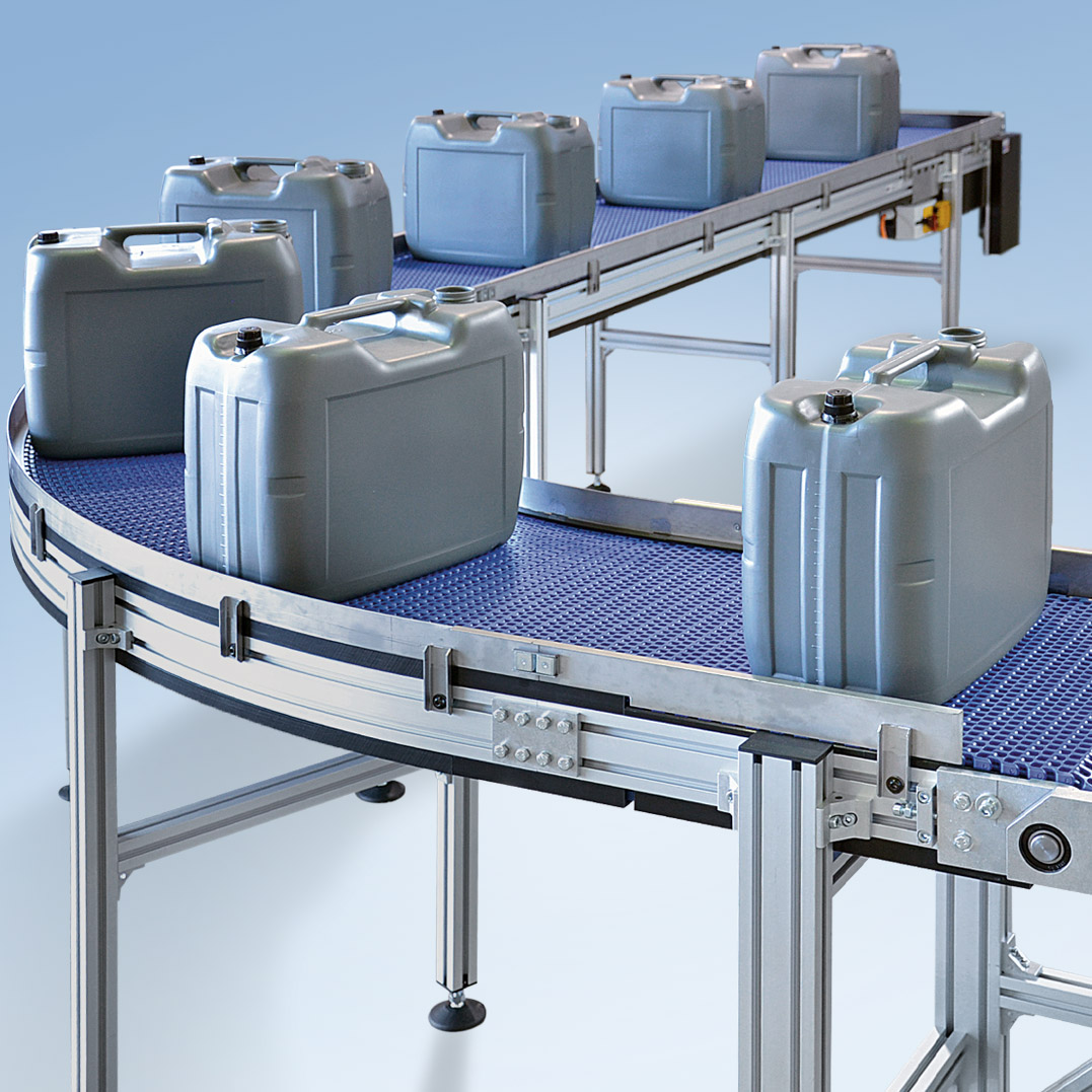 Convoyeur à tapis modulaire courbe, polyvalent, compact et robuste - kmf-p 2040 - mk technology group_2