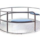 Manège carrousel en acier galvanisé avec roulements et polyéthylène - 3 places et 2 sièges_2