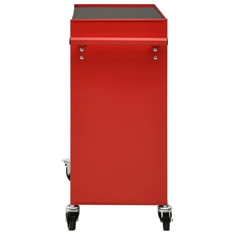 Vidaxl chariot à outils avec 4 tiroirs acier rouge 147187_2