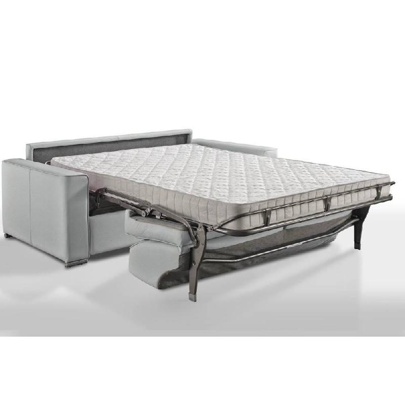 Canapé convertible 2-3 places Excellence - 120 cm - Matelas memory 18 cm inclus - Polyuréthane gris clair_2