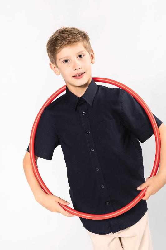 Chemise de travail popeline manches courtes enfant - Réf: K520 - Kariban - 100% coton - Entretien facile_2