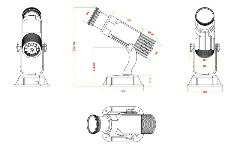 Projecteur gobo WT-ST1565 - Noble - LED statique 15W - Degré d'objectif : 15° / 30° - Extérieur - IP65_2