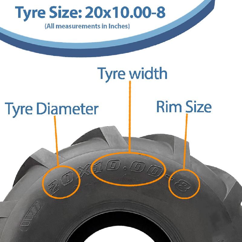 20x10.00-8 Open Centre Tyres Cleated Rotovator Lug Plant Wanda P328 (Set of 2)_2