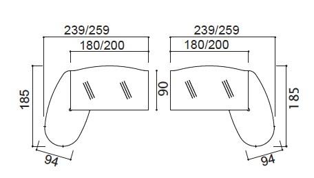 Bureau de direction X time avec convivialité en verre - Quadrifoglio. - 239, Droite_2