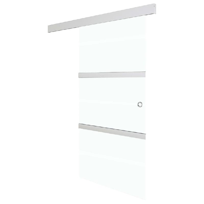 Vidaxl porte coulissante butées souples verre esg aluminium 76x205 cm 288061_2