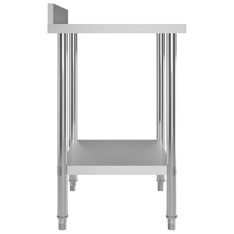 Vidaxl table de travail de cuisine avec dosseret 80x60x93 cm inox 51187_2