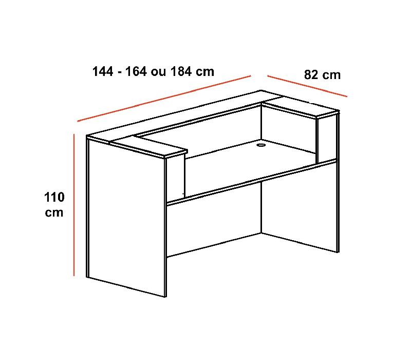 Bureau d'accueil Delta First monocolor - Mobel Linea - 144, Chêne moyen_2