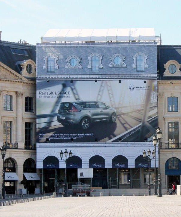 Habillage d'échafaudage de chantier avec toile imprimée sur mesure - Neosign - Communication grand format_2