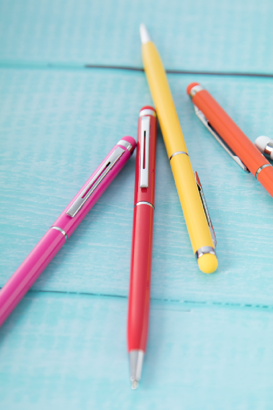 Stylo à bille avec stylet - aluminium - embout tactile assorti - encre bleue_2