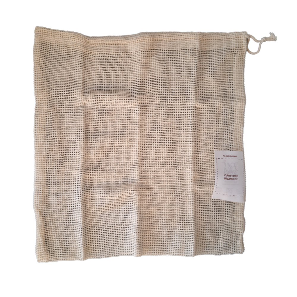 15 packs de 3 filets réutilisables en coton biologique - 35x35 cm - Boîte prête à vendre - Aptes au contact alimentaire_2