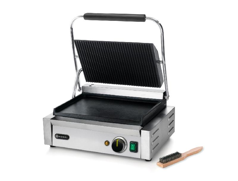 Grill de contact Panini 1/2 rainuré 1/2 lisse 340x230mm HENDI_2