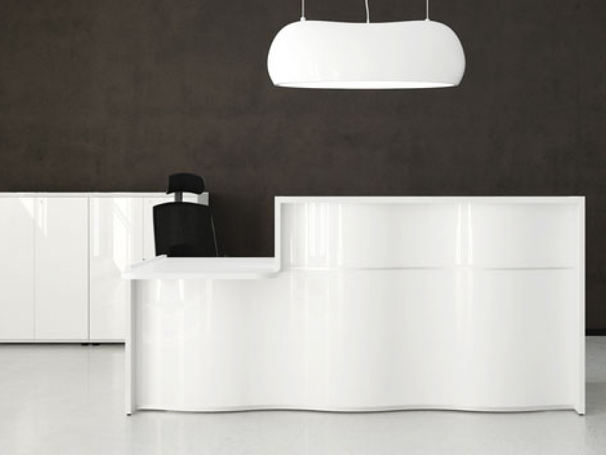 Banque d'accueil moderne et élégante WAVE - Design ondulé et configurations personnalisées_2