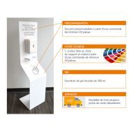 Borne de distribution de gel intelligente - distributeur automatique sans contact - design robuste - dimensions 350 x 350 x 1400 mm_2