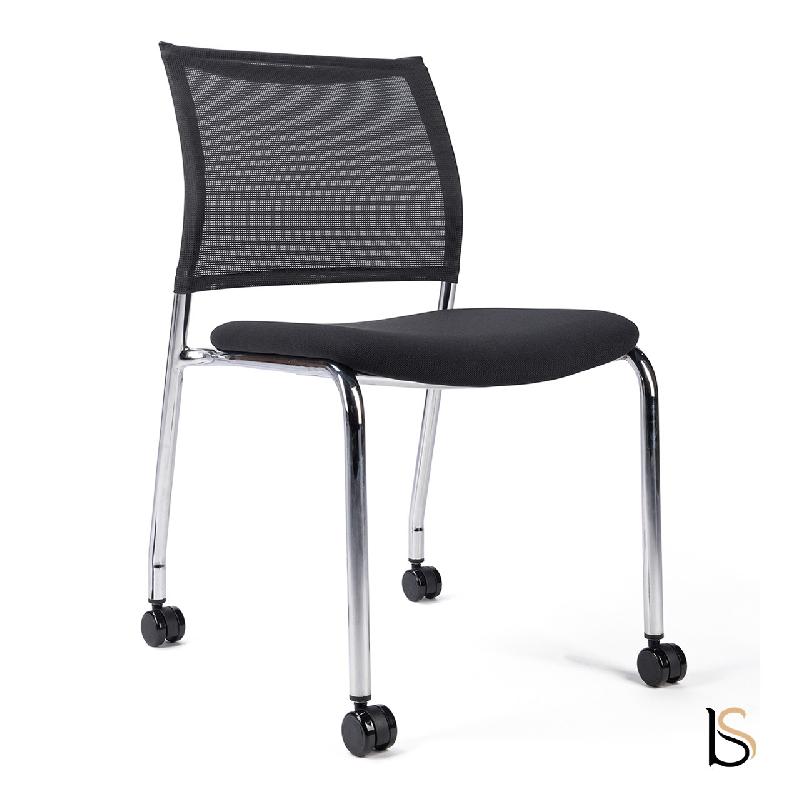 Chaise visiteurs Surf avec dossier en résille - Non, Roulettes_2